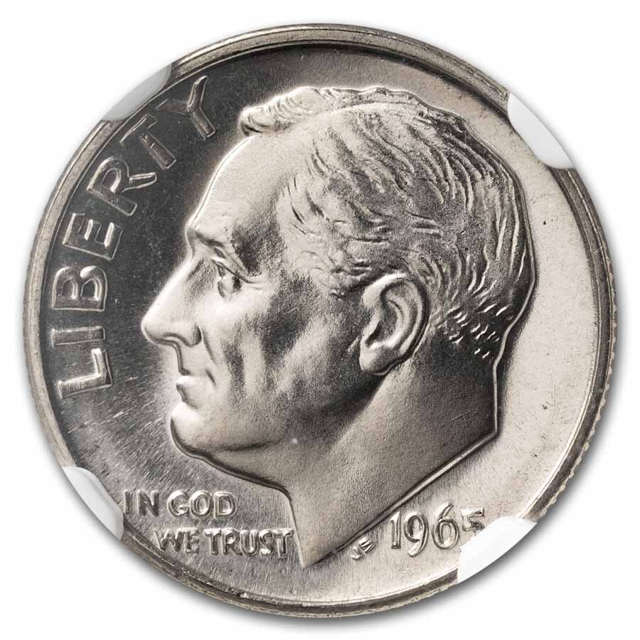 1965 Roosevelt Dime SMS MS-68 NGC