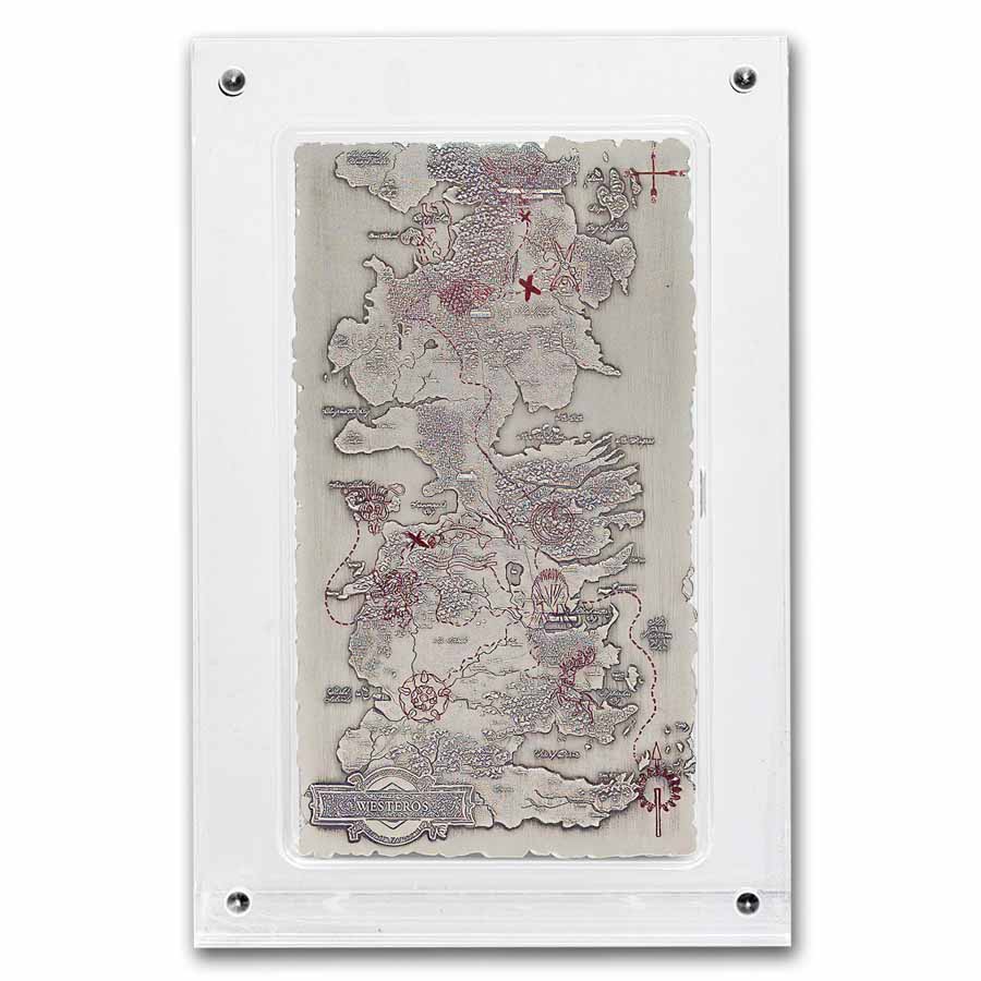 2026 Niue 5 oz Silver $10 Game of Thrones: Map of Westeros