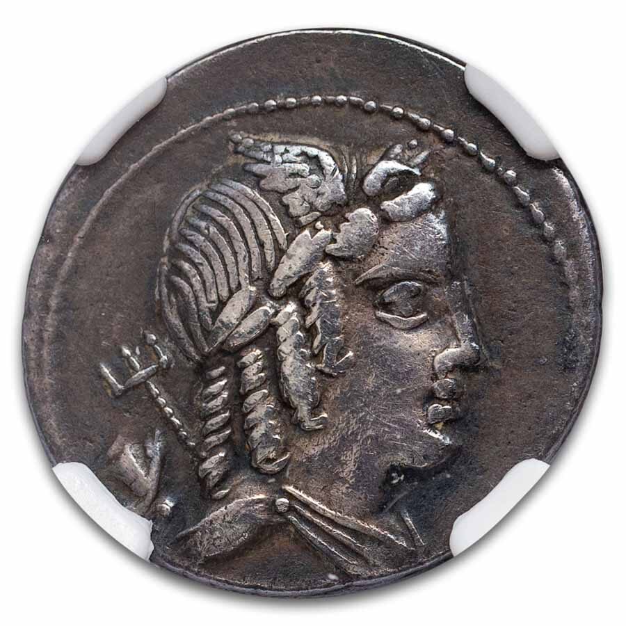 Roman Republic Denarius Julius Bursio 85 BC VF NGC (Cr-352/1)