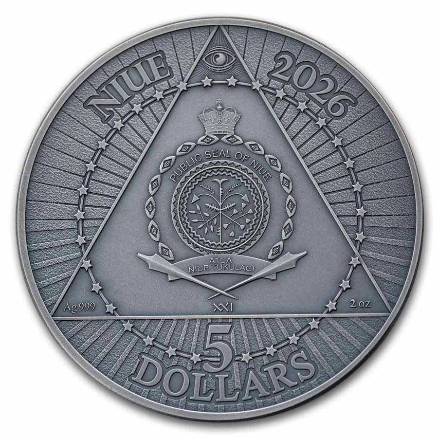 2026 Niue 2 oz Silver 250 Years of U.S. Independence: Version 2
