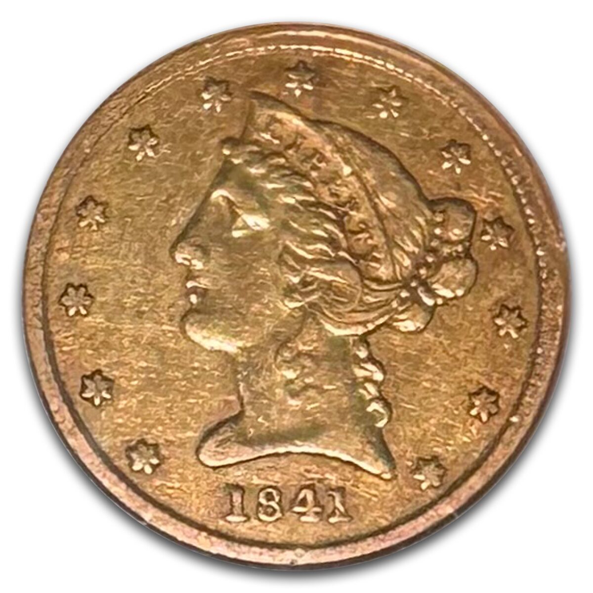 1841 $5 Liberty Gold Half Eagle XF-45 NGC