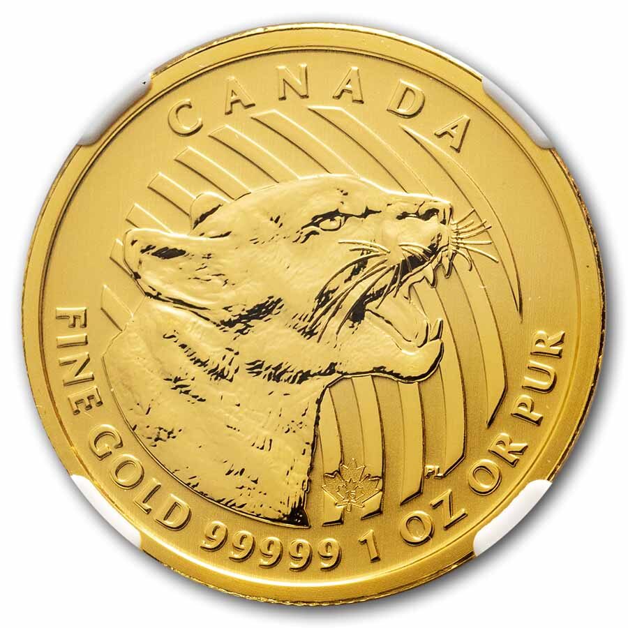 2015 Canada 1 oz Gold Growling Cougar .99999 BU MS-69 NGC