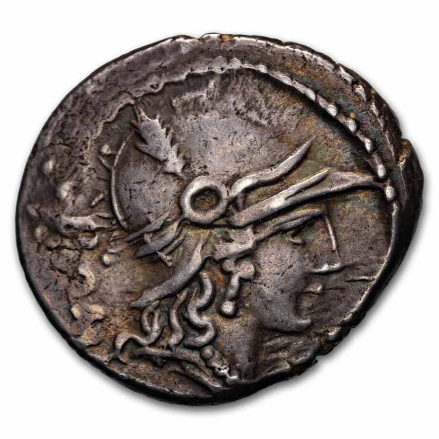 Roman Republic Denarius c. 46 BC T. Carisius VF (Cr 464/3c)