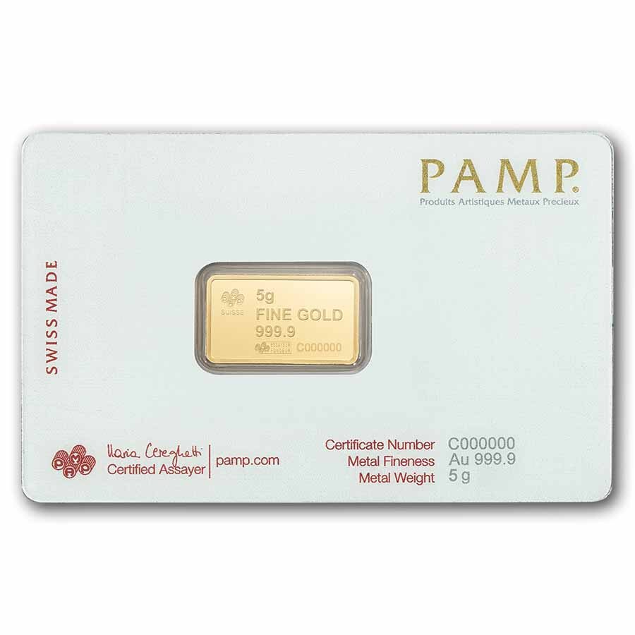 5 gram Gold Bar – PAMP America the Free: Bald Eagle (Assay)
