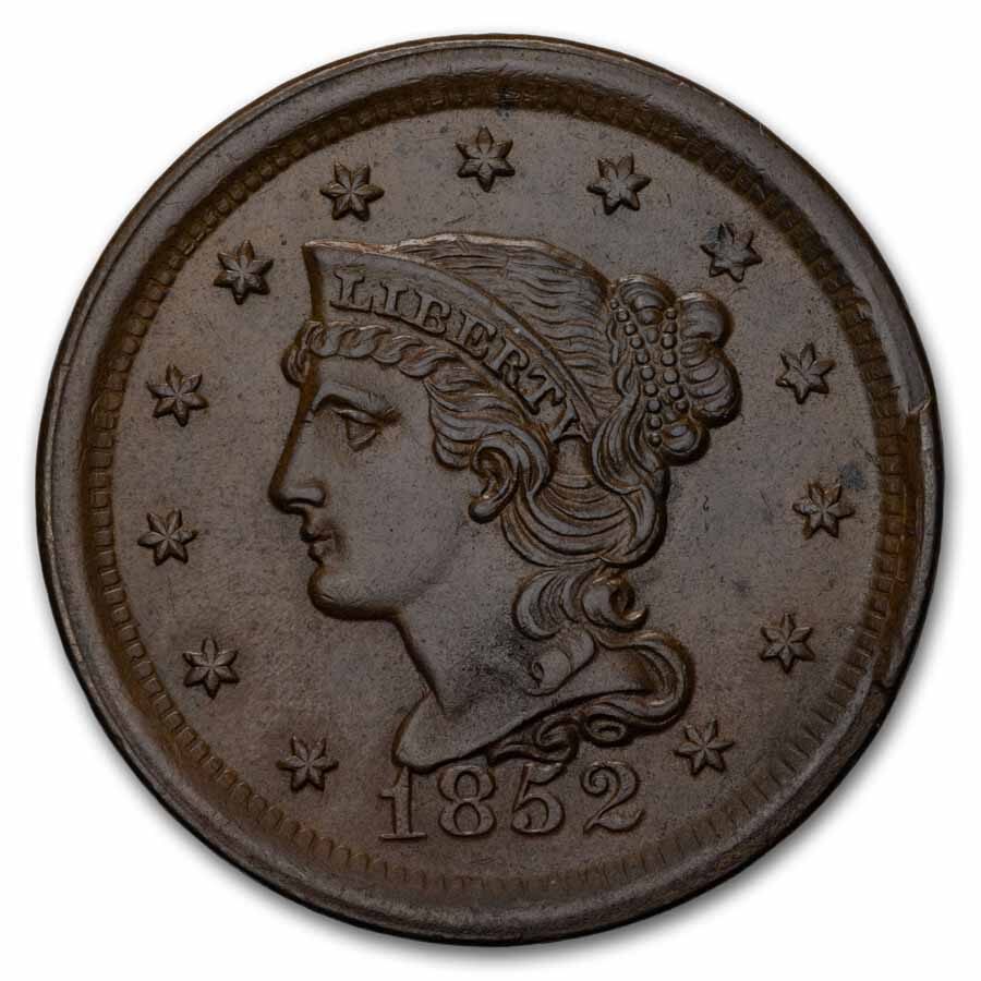 1852 Large Cent BU (Brown)