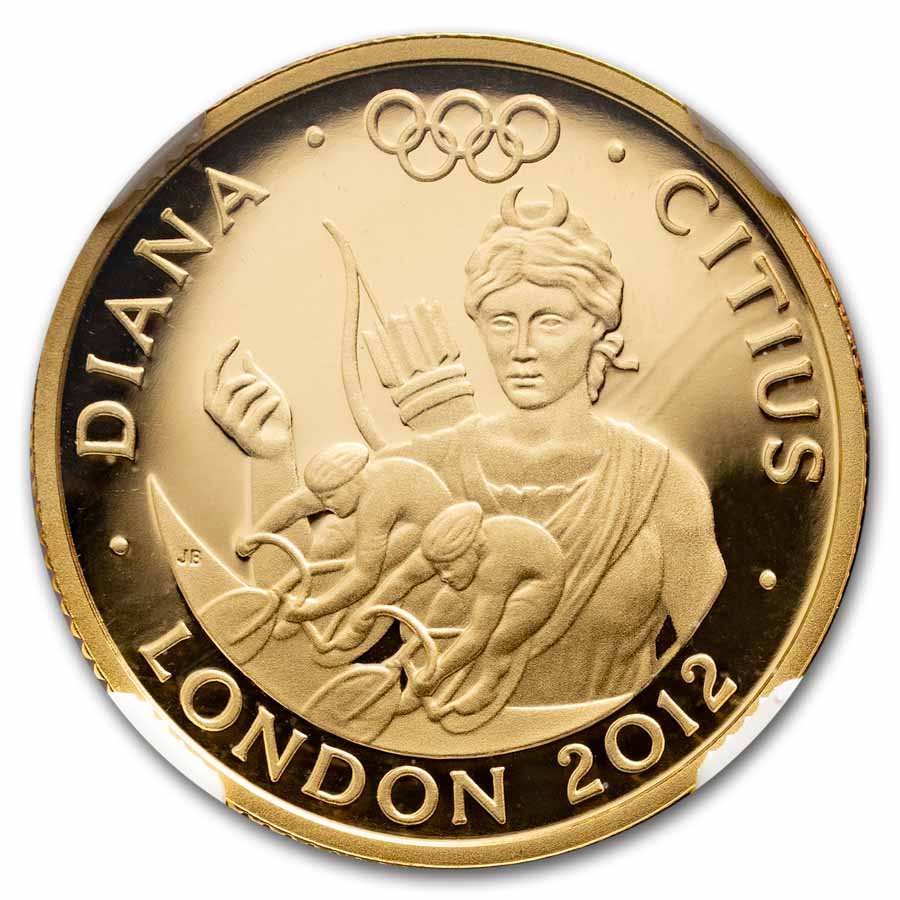 2010 Great Britain Gold £25 Olympics Faster Diana PF-70 NGC