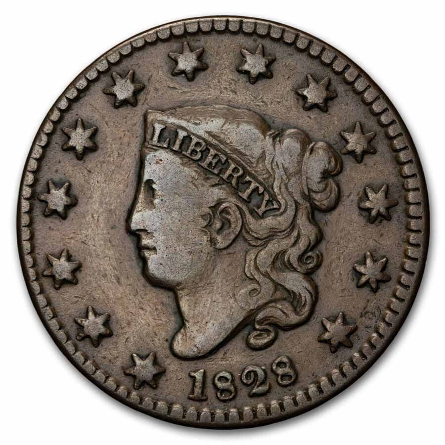 1828 Large Cent Small Date Fine