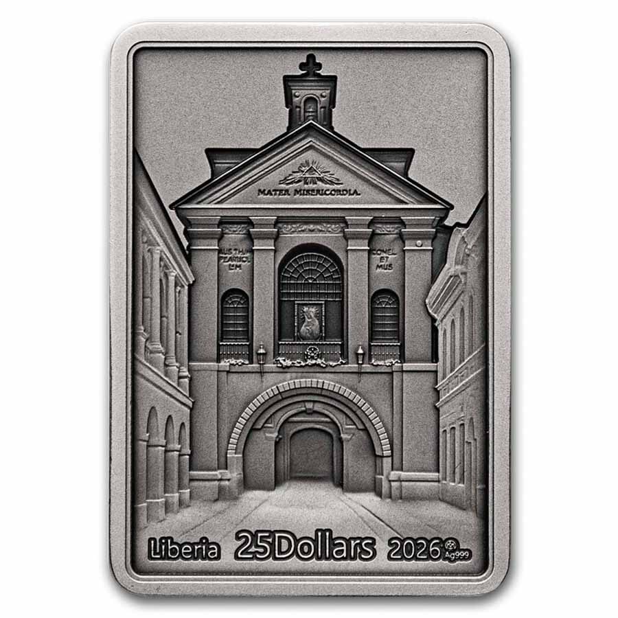2026 Liberia 2 oz Silver Our Lady of the Gate of Dawn (Box & COA)