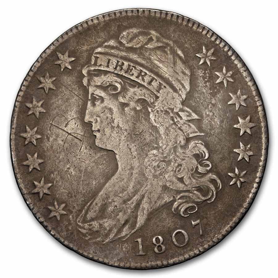 1807 Capped Bust Half Dollar Large Stars 50/20 Fine (Details)