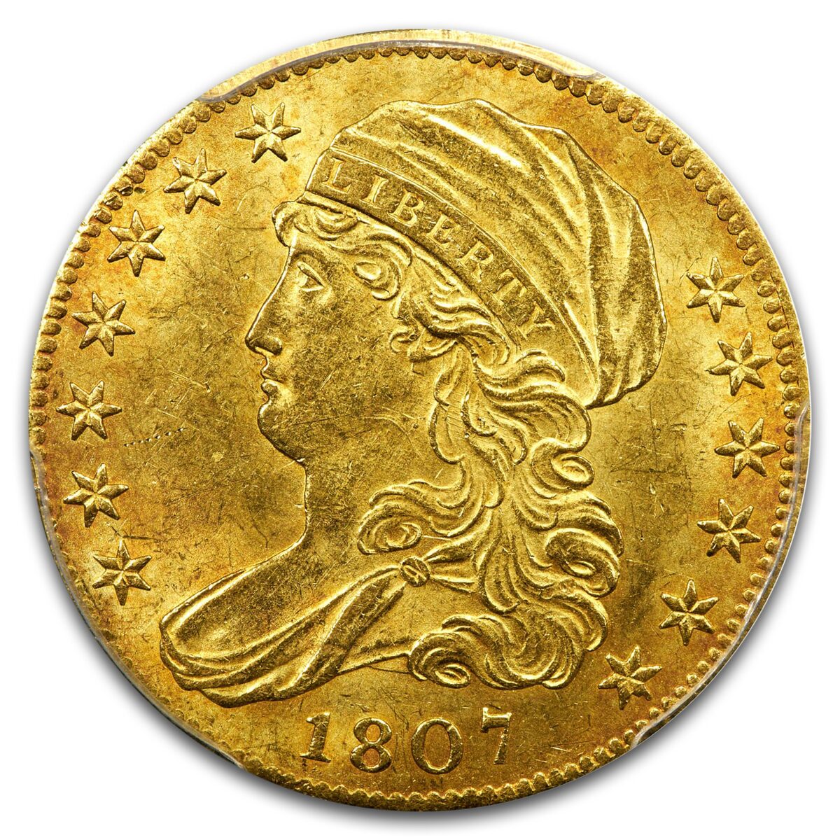 1807 $5 Capped Bust Gold Half Eagle MS-63 PCGS
