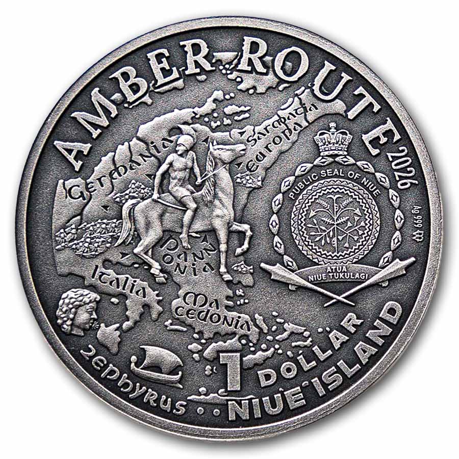 2026 Niue Silver Antique Amber Route: Hungary (w/ Box & COA)