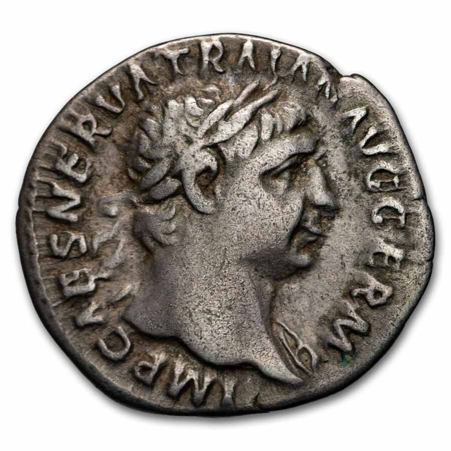 Roman Empire AR Denarius Trajan 98-117 AD VF (RIC II 52)