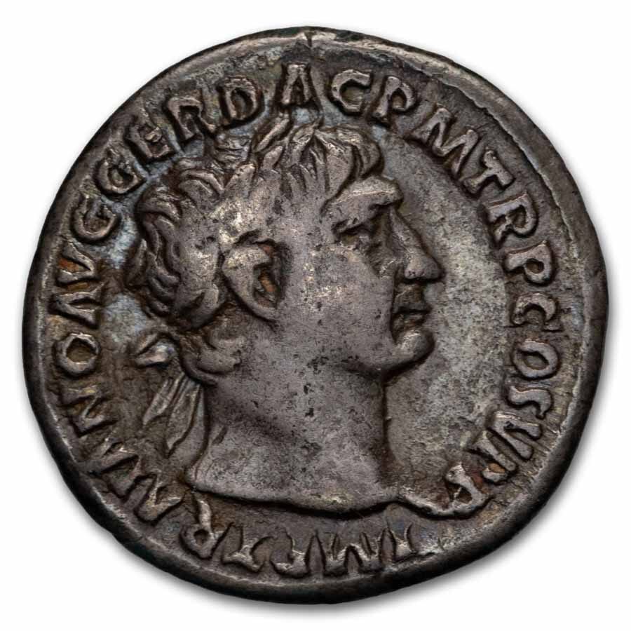 Roman Empire AR Denarius Trajan (98-117 AD) Ch VF (RIC 212)