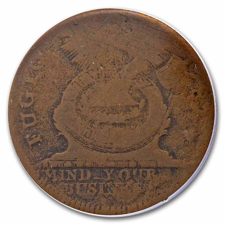 1787 Fugio Cent VG-10 PCGS CAC (No Cinq, Cross After Date)
