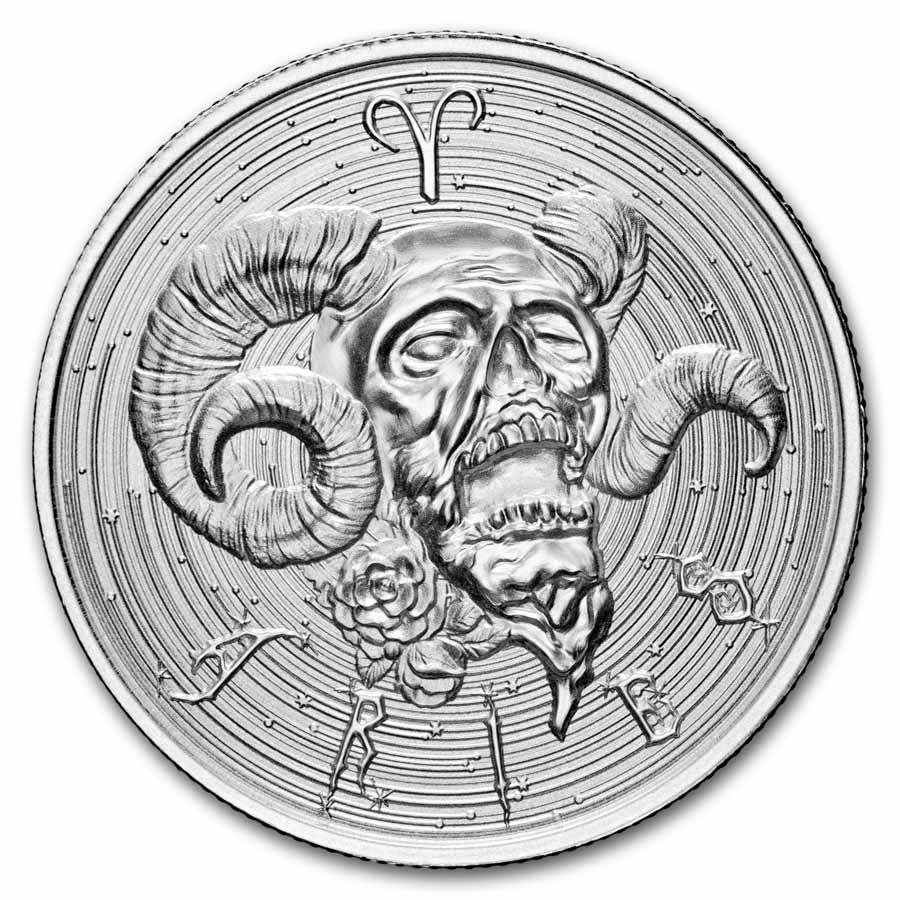 1 oz Silver Round - Aries (Zombie Zodiacs)