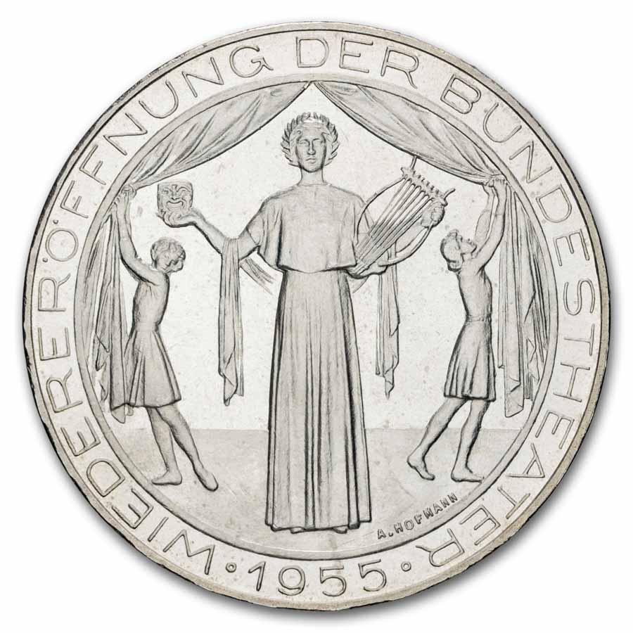 1955 Austria Silver 25 Schilling National Theater Proof