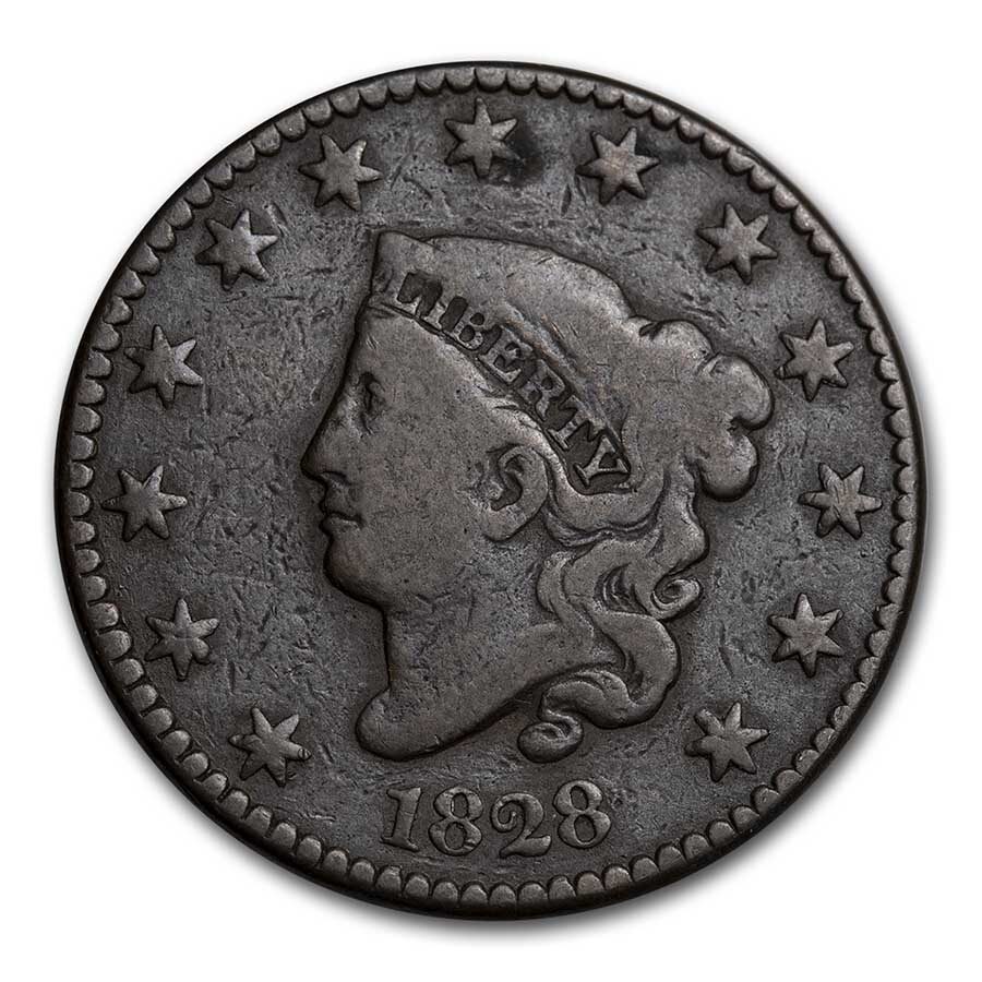 1828 Large Cent Lg Date Fine