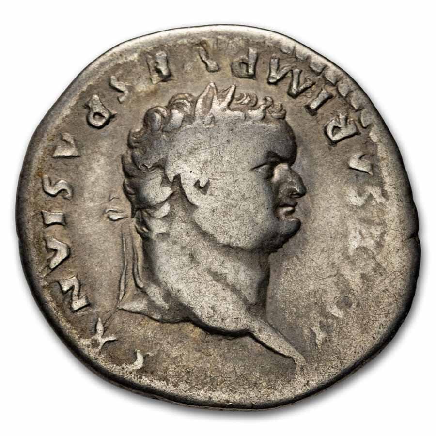 Roman Empire AR Denarius Emperor Titus (79-81 AD) Ch F (RIC 1)