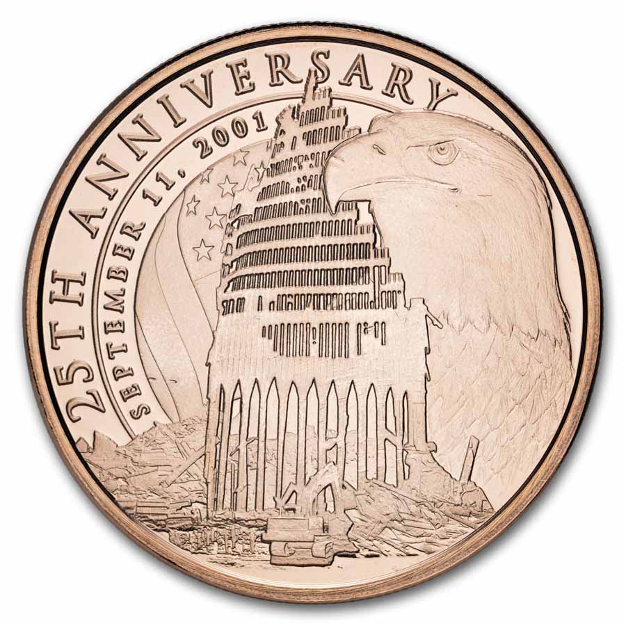 1 oz Copper Round - September 11th, 25th Anniversary