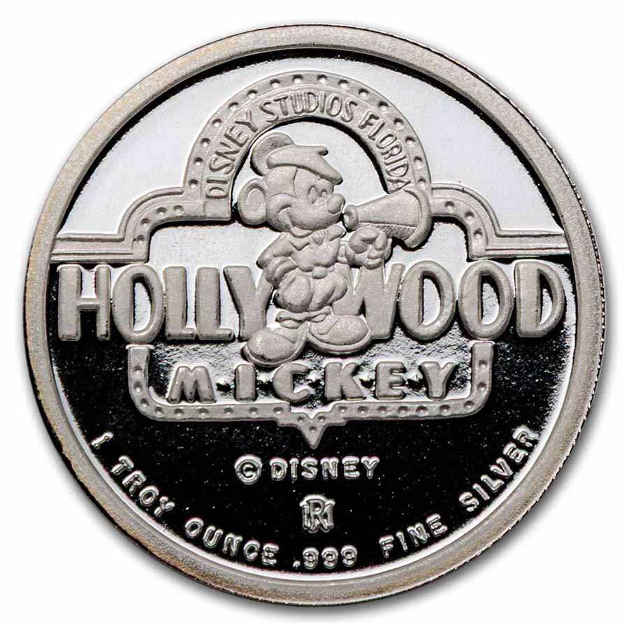 1 oz Silver Round - Hollywood Mickey (1928, Mickey & Minnie)