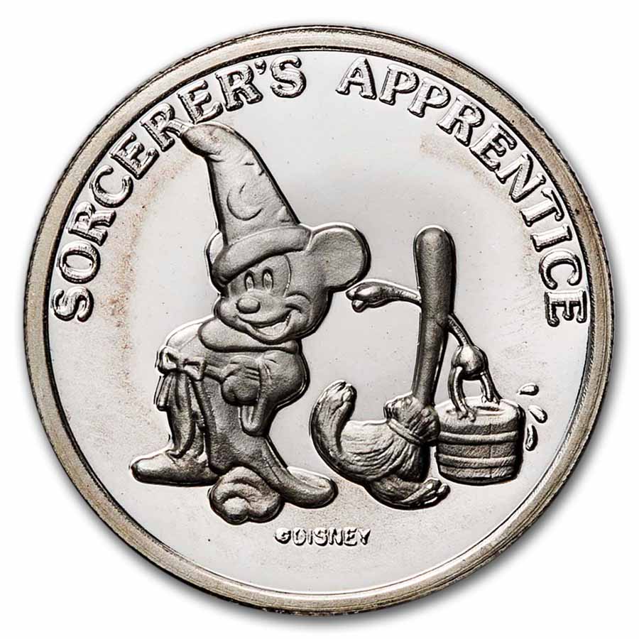 1 oz Silver Round - Mickey Sorcerer's Apprentice (w/Box & COA)
