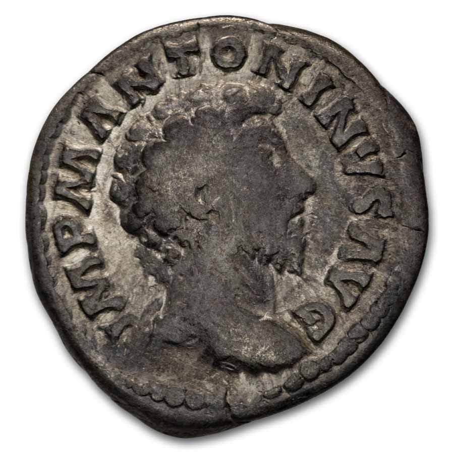 Roman Silver Denarius Marcus Aurelius (161-180 AD) Ch F (Random)
