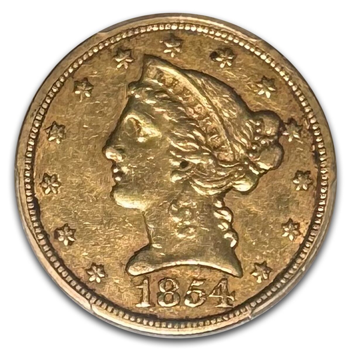 1854-O $5 Liberty Gold Half Eagle XF-45 PCGS