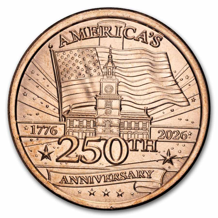 1 oz Copper Round - America's 250th Anniversary 1776-2026