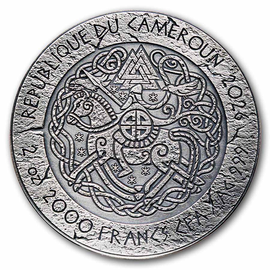 2026 Cameroon 2 oz Silver Way to Valhalla: Eric Bloodaxe