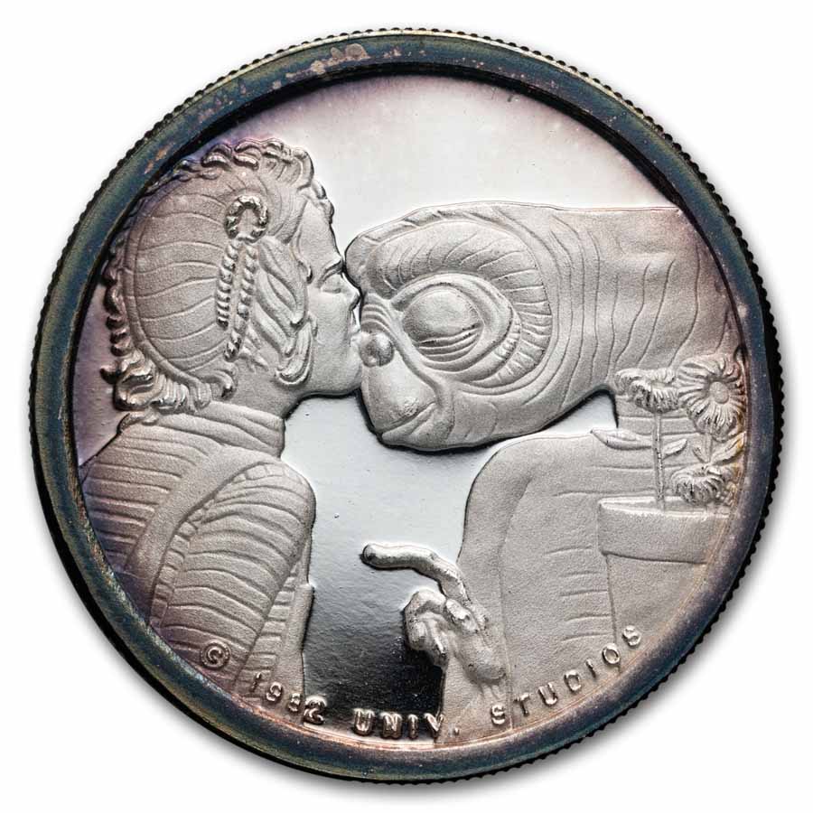 1/2 oz Silver Round- 1982 Extra Terrestrial (E.T. & Gertie, Cap.)