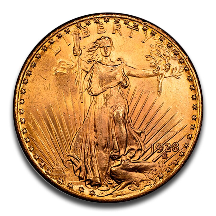 1928 $20 St Gaudens Gold Double Eagle MS-63 CACG