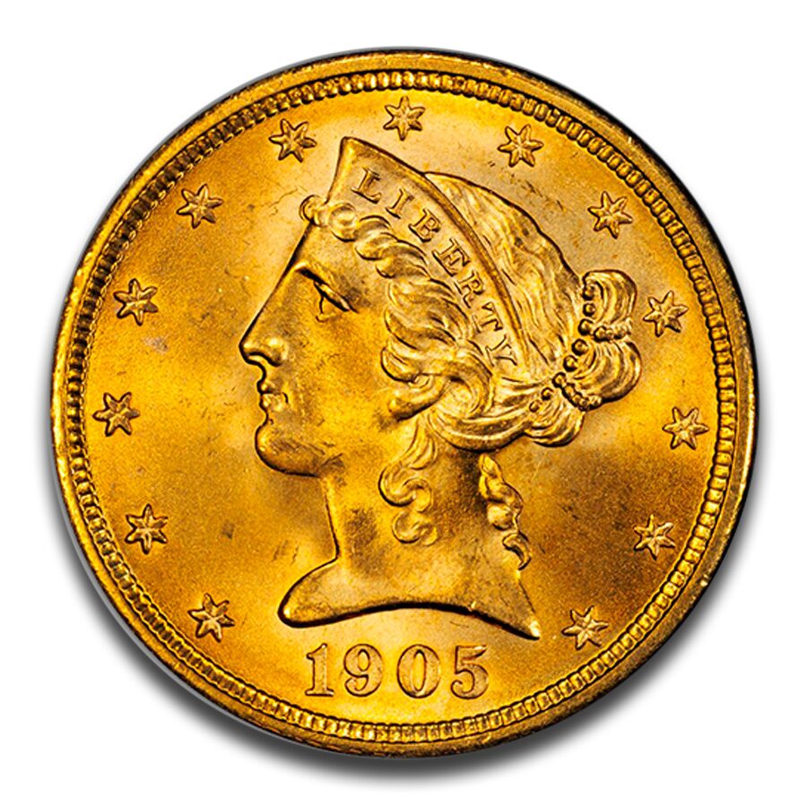 1905 $5 Liberty Gold Half Eagle MS-66 PCGS