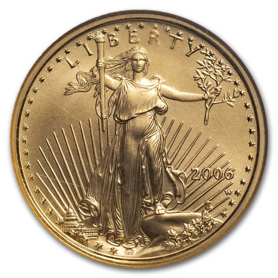 2006-W 1/4 oz Burnished American Gold Eagle MS/SP-69 NGC