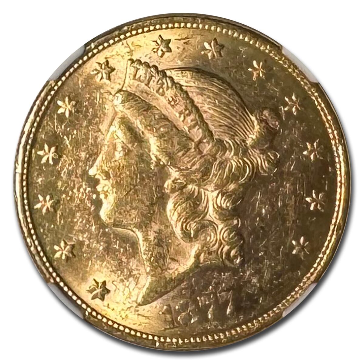 1877-S $20 Liberty Gold Double Eagle MS-61 NGC