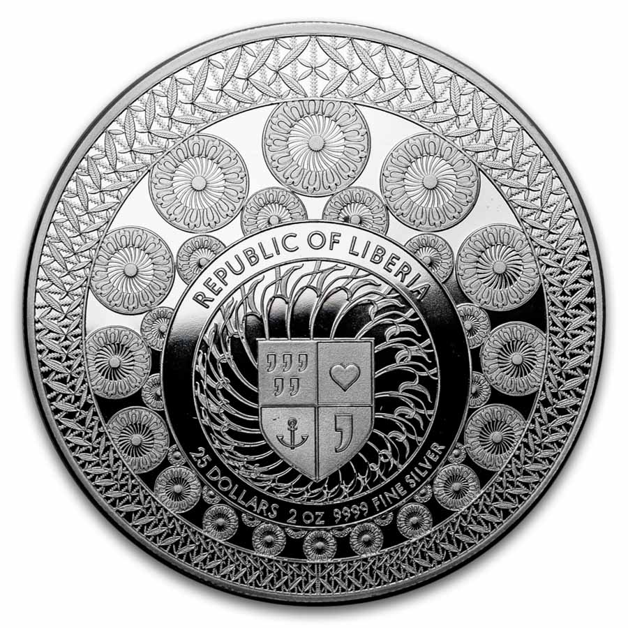 2026 Liberia 2 oz Silver Lion vs Bull Proof (w/ Box & COA)