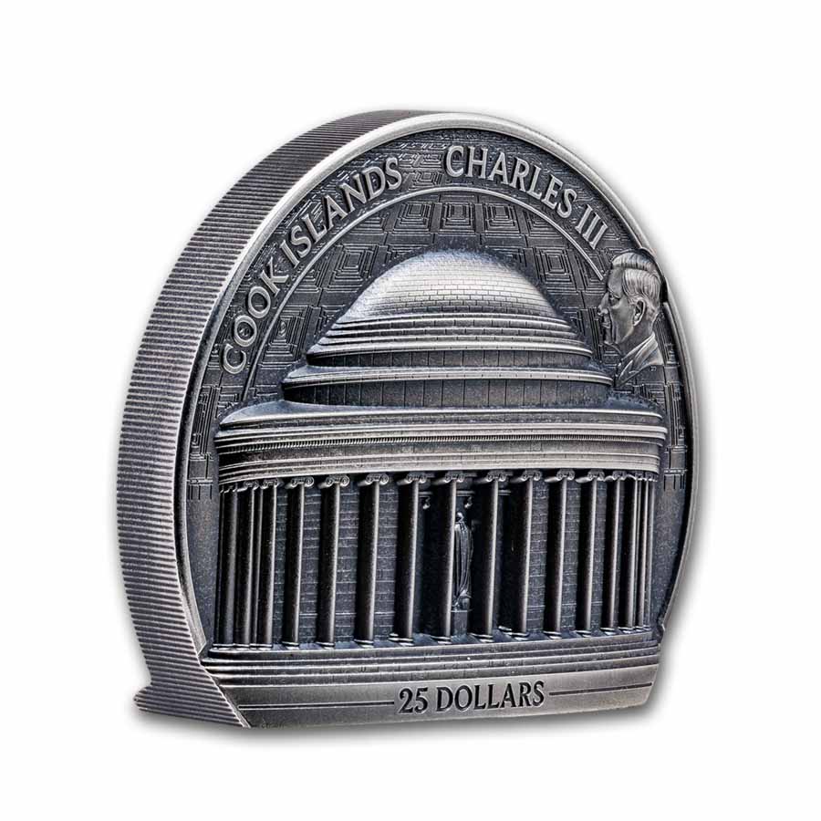 2026 Cook Islands 5 oz Silver Antique Jefferson Memorial