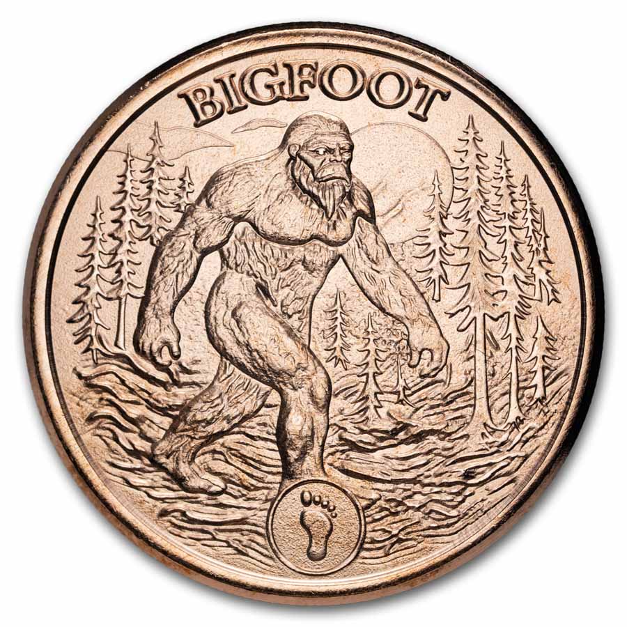 1 oz Copper Round - Tales of Old: Bigfoot