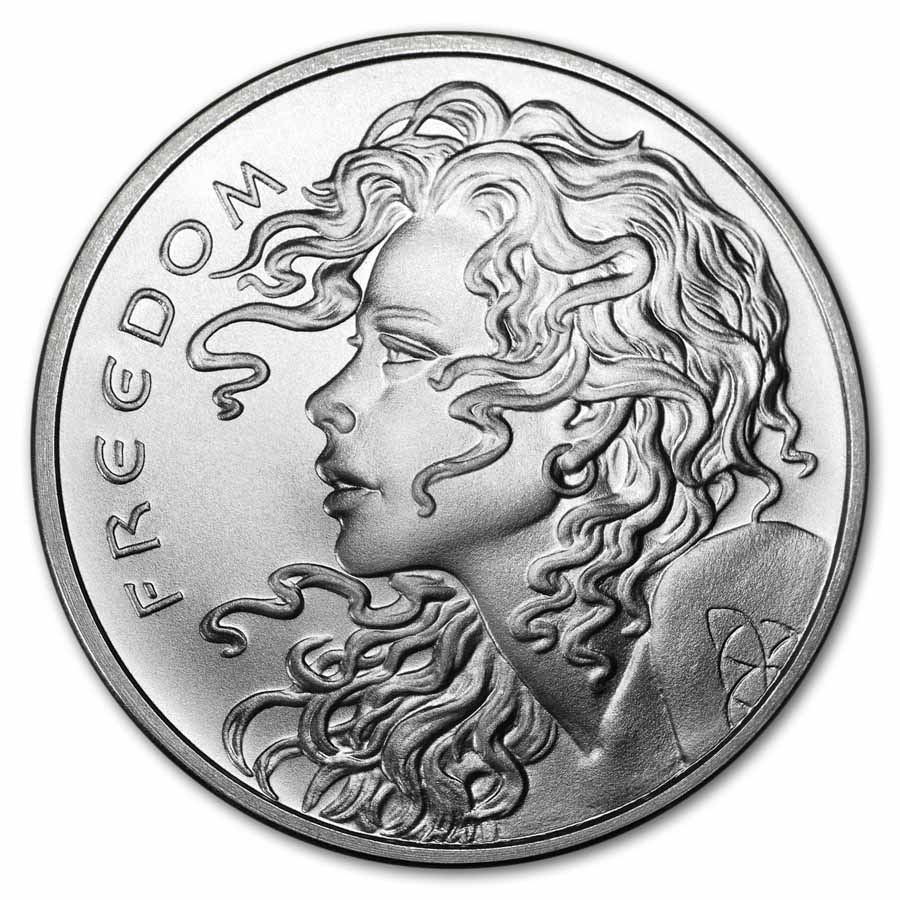1 oz Silver Shield Round - Freedom Girl (Random Year)