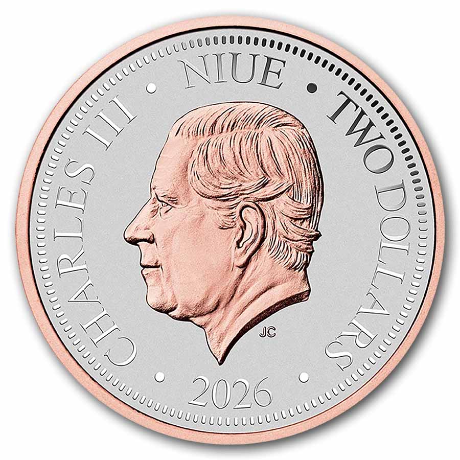 2026 Niue 1oz Ag $2 Super Incused Rose Gold Wedge-Tailed Eagle