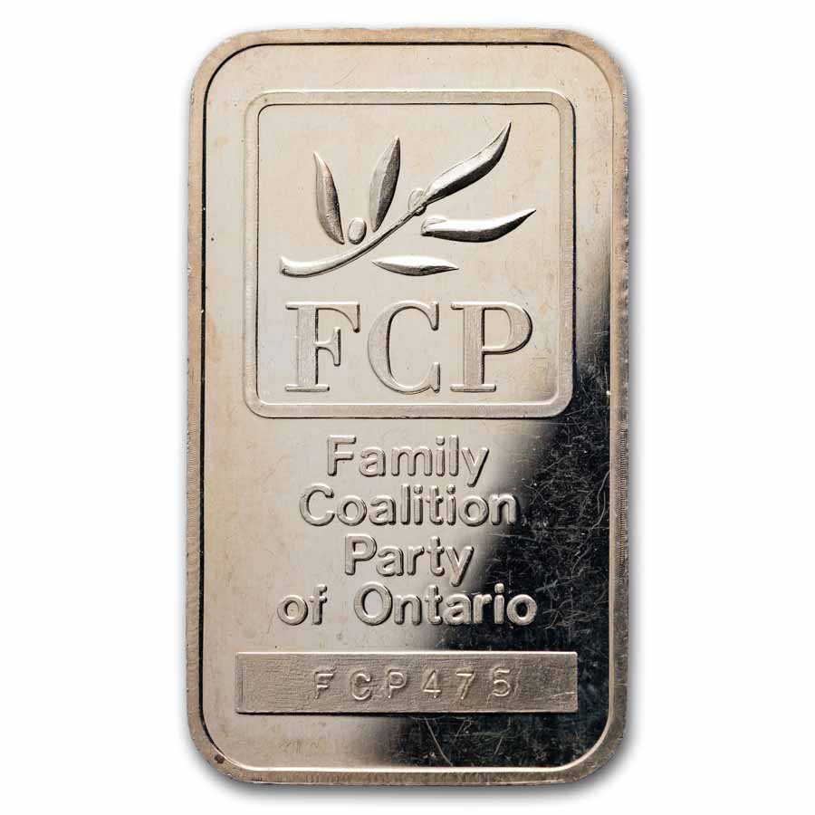 1 oz Silver Bar - Johnson Matthey (Family Coalition Party)