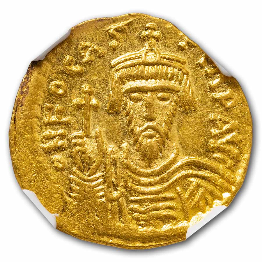 Byzantine Empire AV Solidus Phocas (602-610 AD) AU NGC (4/4)