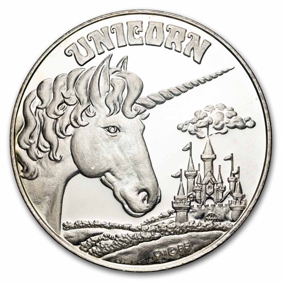 1 oz Silver Round - Crown Impressions (1985 Unicorn)