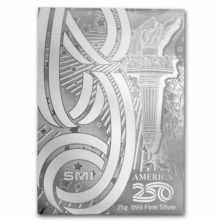 25 gram Silver Bar - America250™ Land of the Free