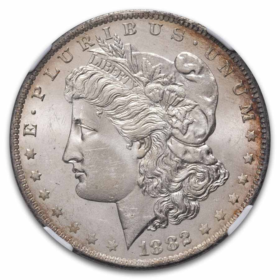 1882-O Morgan Dollar MS-63 NGC (Green Label) Toned