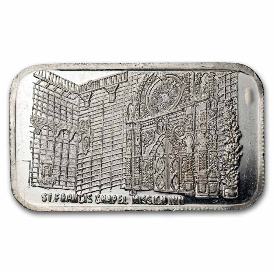 1 oz Silver Bar - St. Francis Chapel Mission Inn (Golden State)