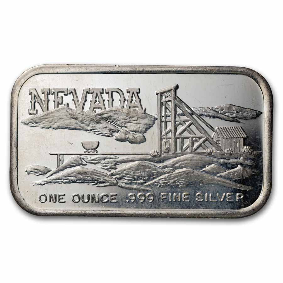 1 oz Silver Bar - Vintage SilverTowne (Nevada Mine)
