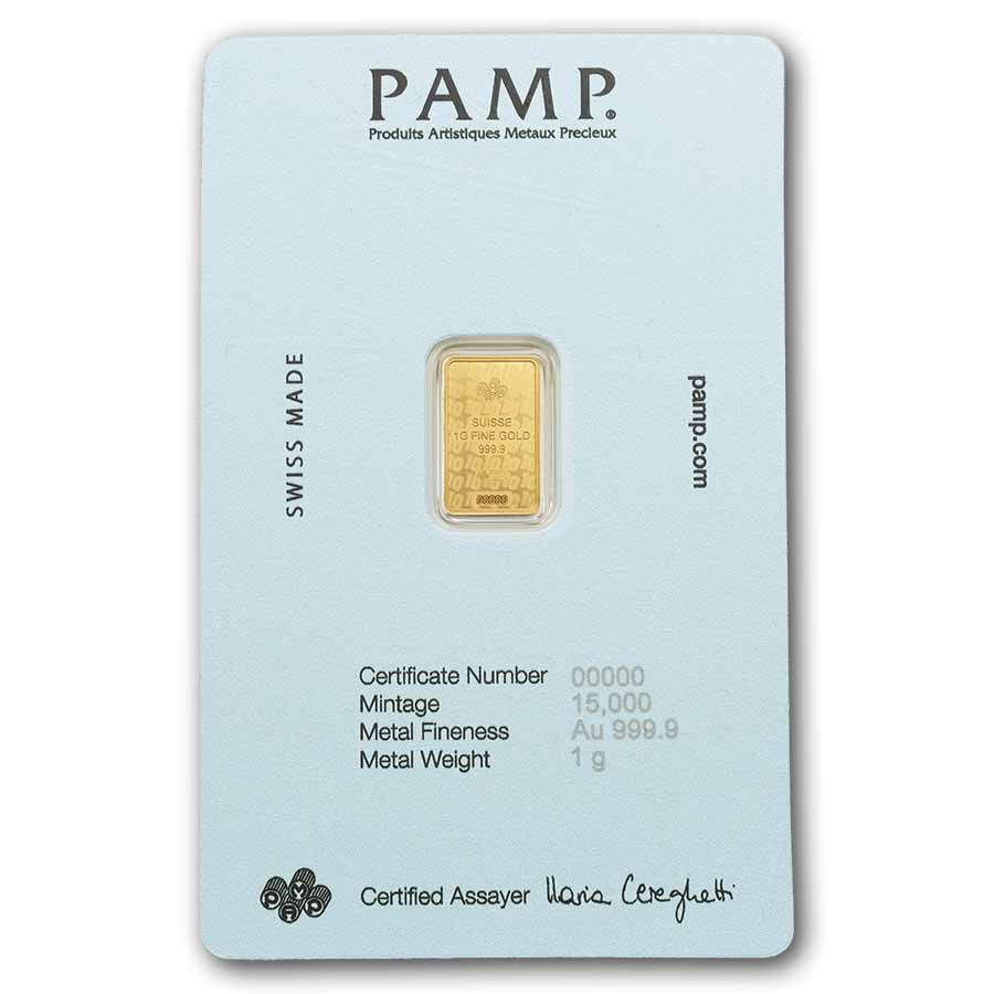 1 gram Gold Bar - PAMP Suisse (Maradona)
