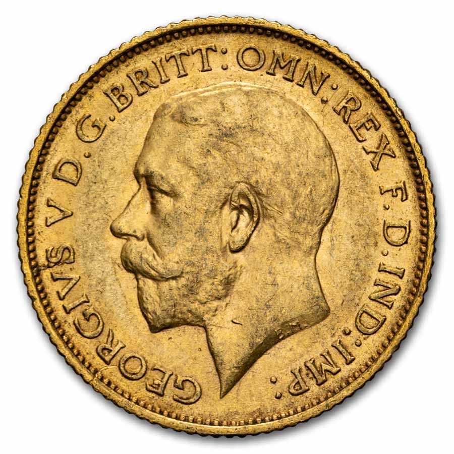 1912-S Australia Gold 1/2 Sovereign AU