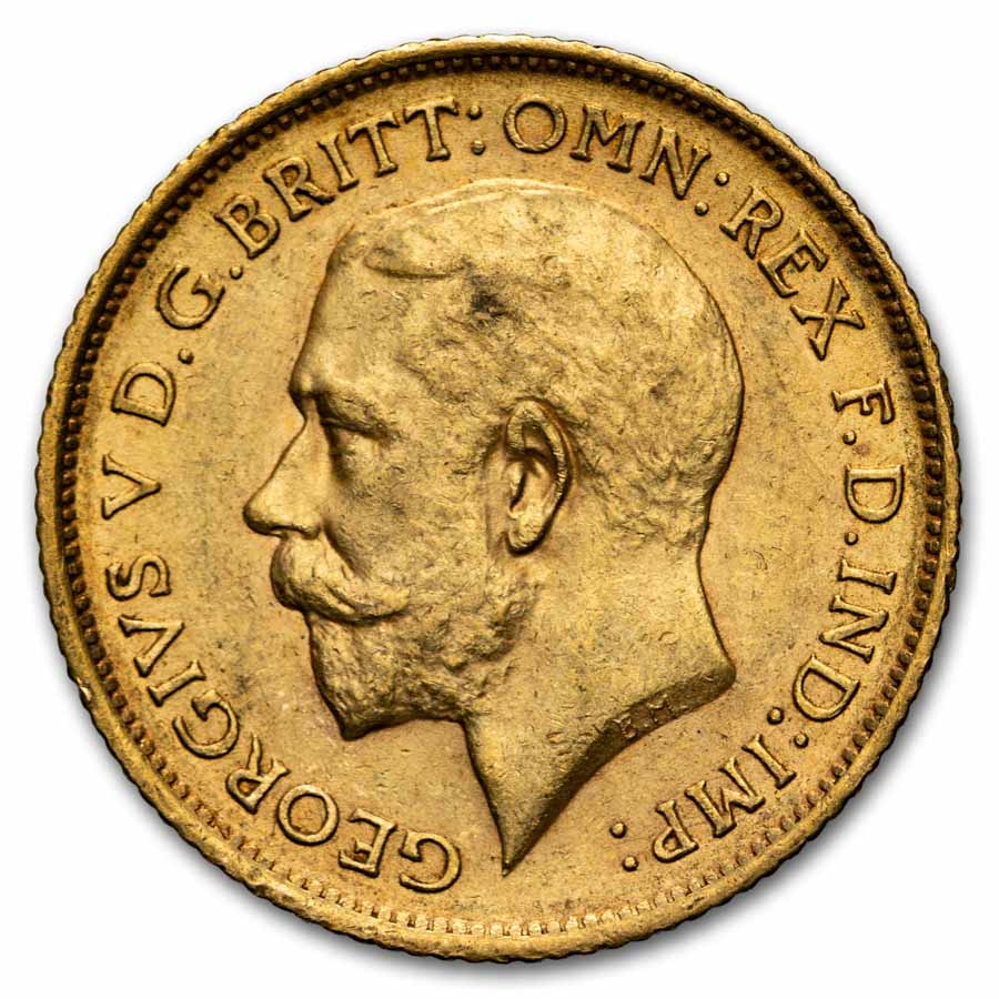 1914-S Australia Gold 1/2 Sovereign AU