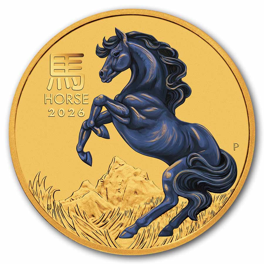 2026 Australia 1/10 oz Colorized Gold Lunar Horse MS-70 PCGS